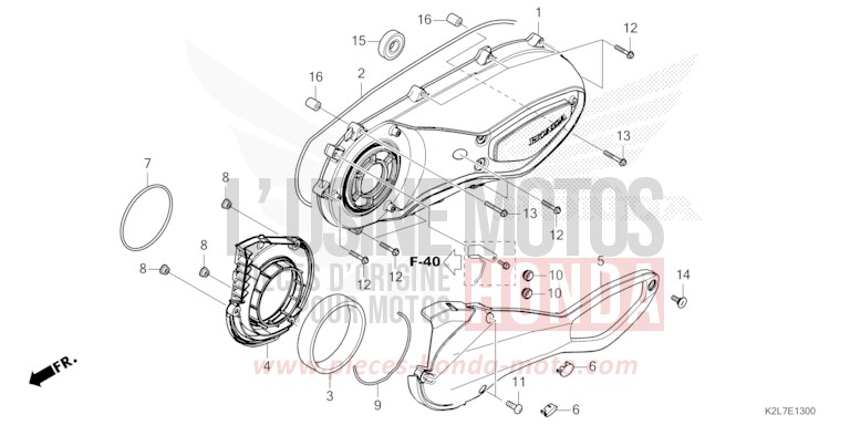 LEFT CRANKCASE COVER for ADV 350 MAT CARBONIUM GRAY METALLIC (NHB52) from 2022